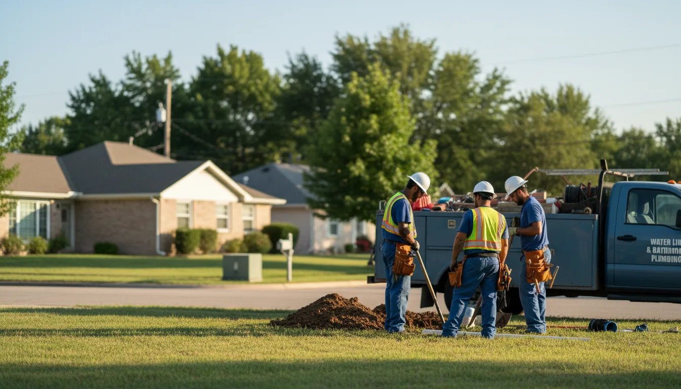 Residential water line and bathroom plumbing service in Kingston, OH
